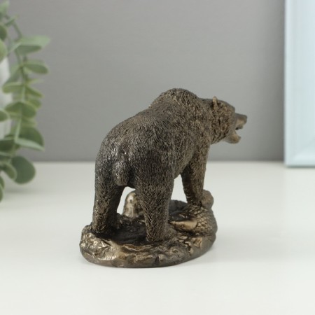 Figure "Bear Master Taiga" 10x13cm bronze-3