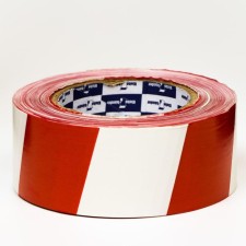 Klebebänder fencing tape, 50mm*200m, white-red, non-melodious