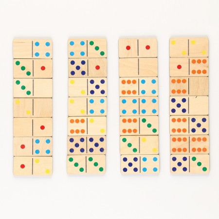 Domino wooden "color" 28 chips 50x25 mm-1