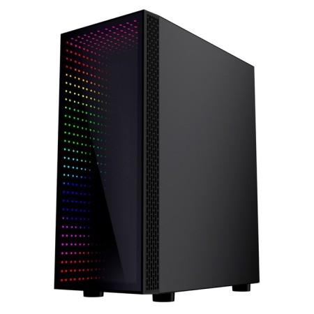 The GMNG GG-CC120 case is black without ATX 5x120mm 5x140mm 2xusb2.0 1xusb3.0 Audio Bott PSU-2