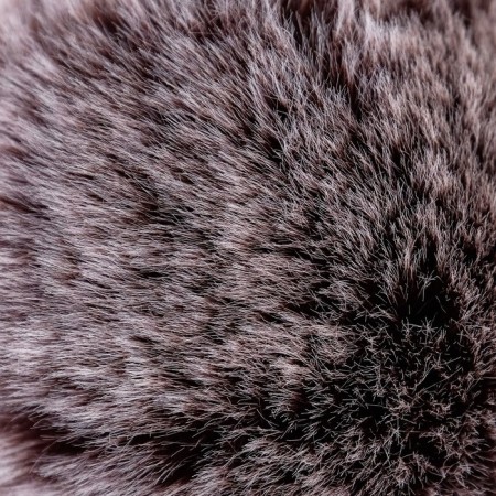 Pompon Artificial fur "Dark chocolate with white tips" d = 9 cm-1