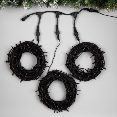 Garland "Clip-Light" 3 threads of 20 m, IP44, UMS, dark thread, 399 LED, red glow, 8 modes, 24 V-1