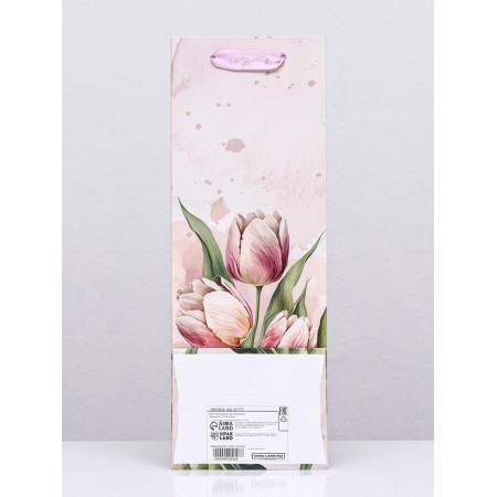 Package laminated for a bottle "Tulips", 13 x 36 x 10 cm-2