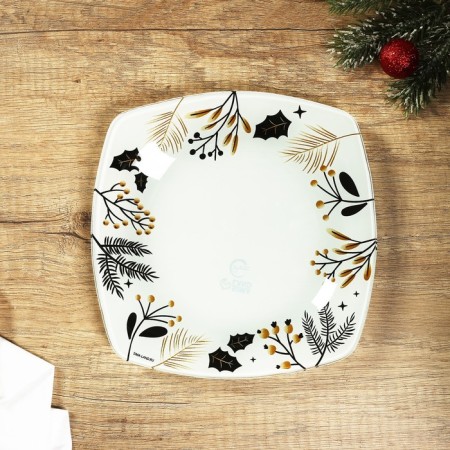 New Year. Glass plate "Time of Miracles", 20 cm-1