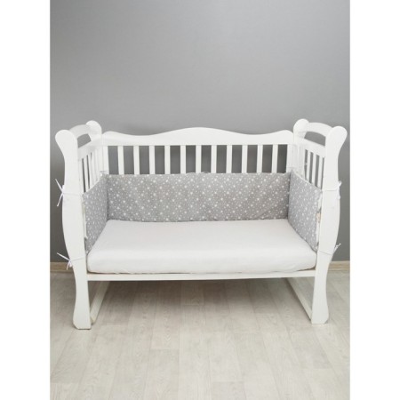The side in the crib on the zipper "Baby Hedgehog", 4 objects, white/gray color-6