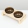 Double stand with dark glass bowls 30 x 14.5 cm x 6.5 cm, 2x250 ml