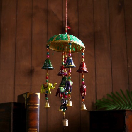 Interior suspension with bells "Elephants" 15x15x34 cm mix-2