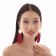 Earrings Assorted Hindi's Hands, burgundy color in gold, l brush 6.5 cm