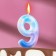 Candle in the cake on the spawning "Starfall", the number 9, 5.5 cm
