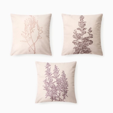 Case on the pillow of Ethel "Botanic" 3 pcs, 40*40 cm, velor 100% p/e