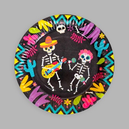 Disposable paper plate "Mexican Party", 18 cm, set 6 pcs-2