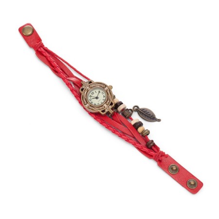 Women's watch "Elios", discrete move, strap 19.5 cm, d-2.5 cm, red-3