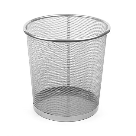 Paper basket, 15 liters, metal mesh, gray