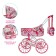 Stroller for dolls is universal, with a basket, bag, metal frame
