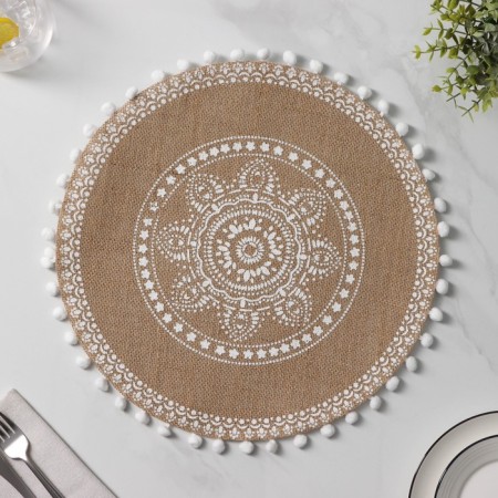 Serving napkin on the table "Africa", 38 × 38 cm, white color-1