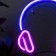 Neon sign "Headphones", 27x27 cm, USB, pink-blue