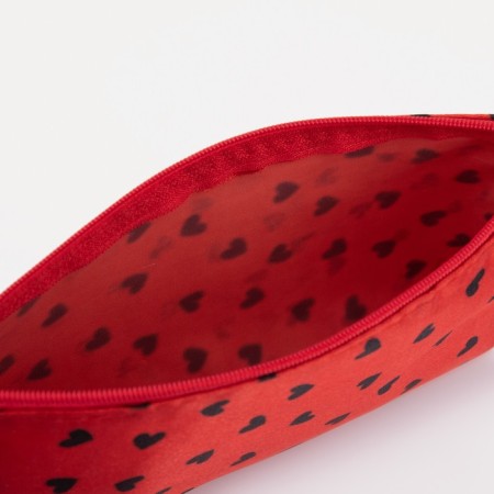Cosmetic bag with lightning, red color-2