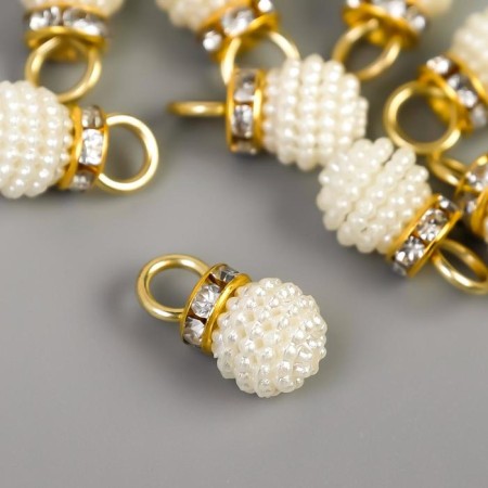 Decor for creativity plastic "lamb ball with loop" set 10 pcs 1x1.2 cm-1
