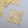 Metal decor "Patterns in the square" set 4 pcs gold 4x4 cm