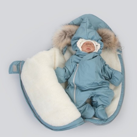 Set for discharge Winter Kinderlitto "Lapland", 5 items, height 56-62 cm, color gray-blue-9