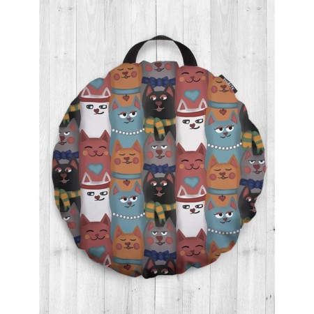 Pillow Sidushka "Colorious cats", decorative, d = 52 cm