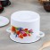 Cylindrical pan “Tulip May”, 3.5 l, enameled cover, with a button, induction, white color
