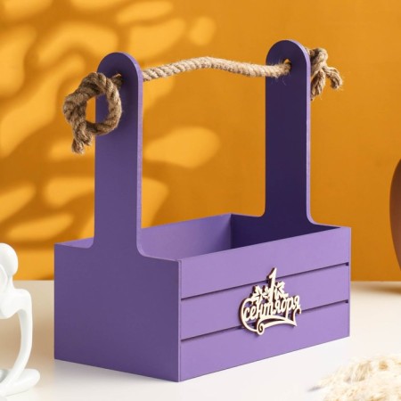 Box - wooden Kashpo 25x15x30 "September 1" Violet-1