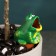 Wenter for indoor and garden plants "Frog" Kungur ceramics, 50ml, 4cm, green