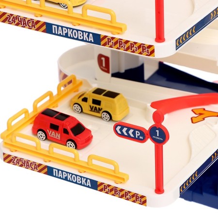 Parking "City", with an elevator, 5 levels, 8 cars, light and sound effects-14