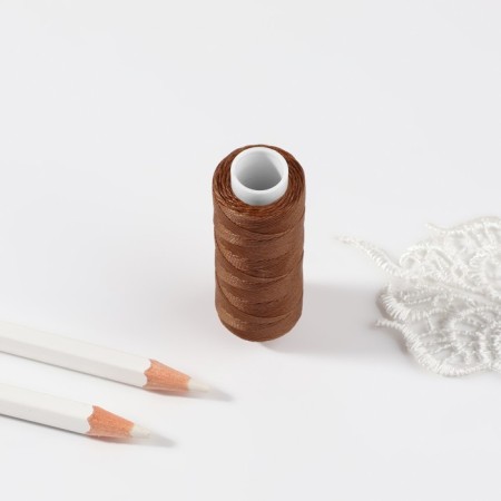 The threads are waxed, round, 300d/3, 0.35 mm, 60 ± 2 m, the color is light brown-2