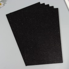 A set of glitter foamiran (5 sheets) 2 mm, 20x30 cm, black