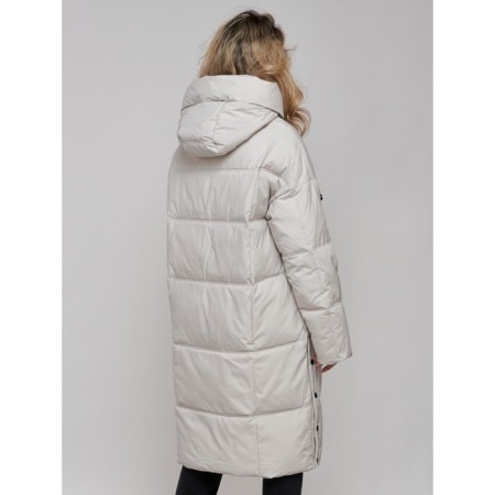 Coat insulated winter female, size 50, light-gray color-8
