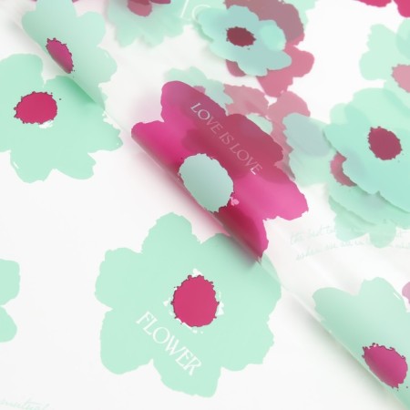 Flower film glossy, "watercolor flowers", 58x58cm, tiffany-1