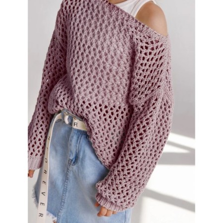 Свитер для девочки Amarobaby Knit Trend, рост 128 см, цвет пудровый-4