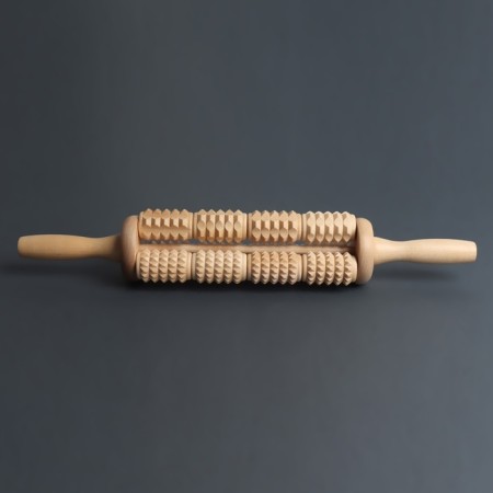 Massage for the back of "corn", d = 6.5 × 42 cm, wooden-3