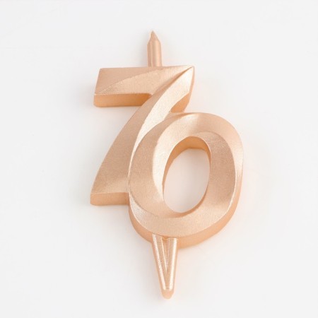 Candle in the cake "Jubilee", number 70, 10 cm, champagne-2