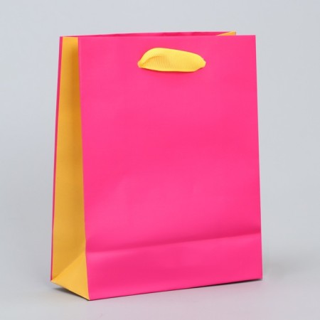 Gift package two-tone, packaging, “yellow-pink”, s 12 x 15 x 5.5 cm-3