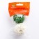 A set of 2 wicker balls from a vine with a bell, 5 cm, white/green