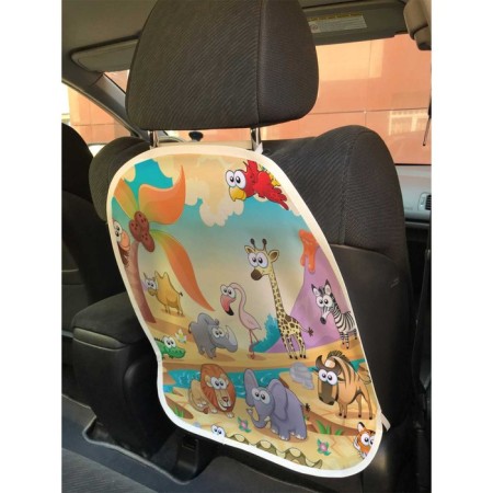 Protective cape on the back of the car seat "Surprised animals"