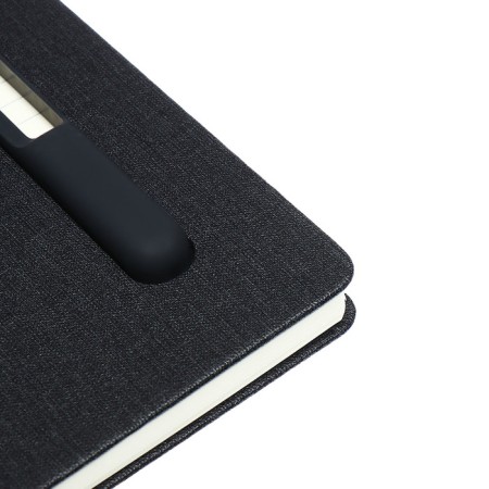 Leduced Diary A5, 96l, Lin, Holder for phone/tablet/handles, black-4