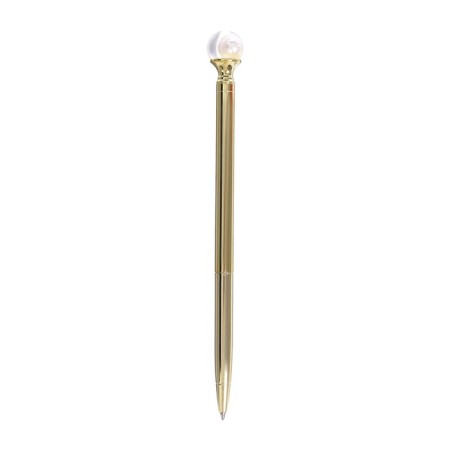 Ballpoint handle Meshu White Pearl, blue rod, metal case-5