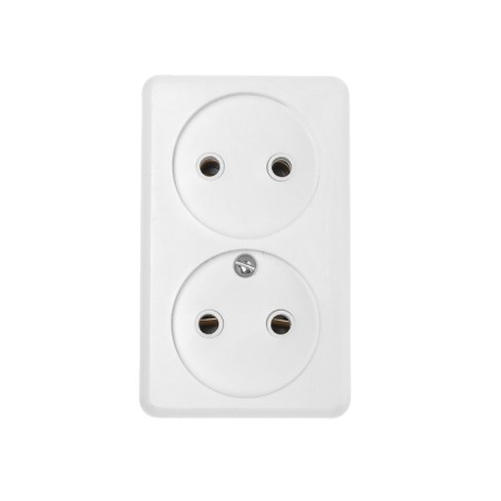Rosette "Elect" Ra 16-009, 16 A, 250 V, double, open, with a mounting panel, white-2