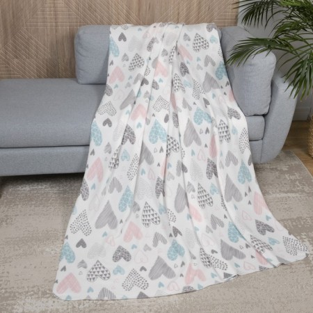 Fleet blanket "Multi -colored hearts", size 150x200 cm-3