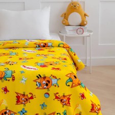 Плед Павлинка Три Кота Игра желтый 100х150см аэрософт, 190г/м пэ100%