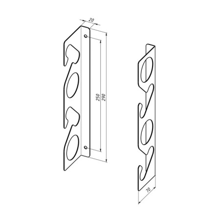 Holder for safe storage of fishing rods, wall-flowing, black-6
