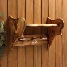 The shelf is burned, 3 hooks, 43 × 27 × 17 cm