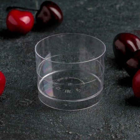 Plastic disposable form for worships "zero", 60 ml, 5.3 cm, color transparent color