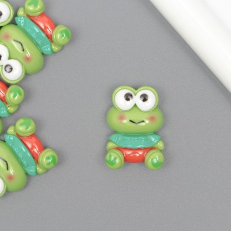 Decor for creativity plastic "Frog with a blush, in a green T -shirt" 2.7x1.8x1 cm