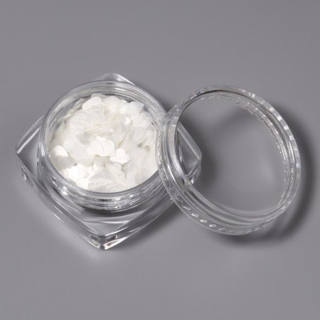 Sequins for the decor of the nails "hearts", white-2