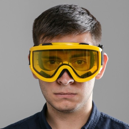 Mask glasses for motor vehicles, glass is two-layer yellow, yellow color-4